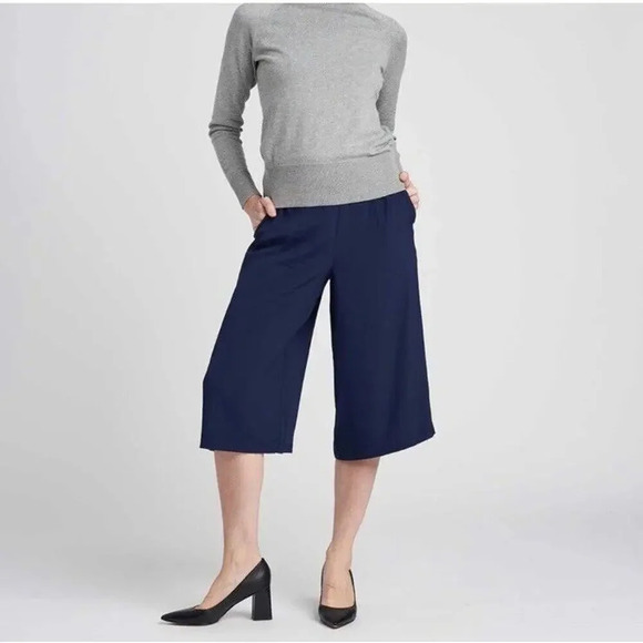 Universal Standard Elvo Culottes in Maritime Blue Wide Leg Cropped Pants Size 2X